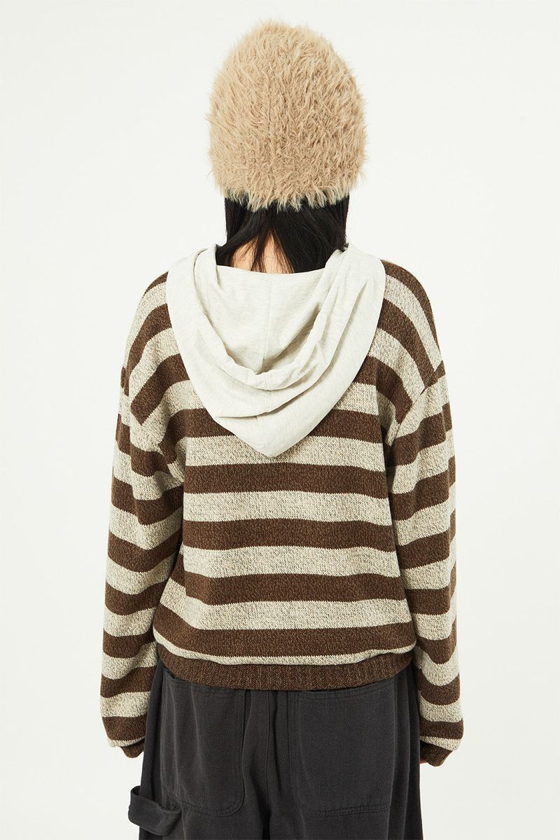 Tracy hooded stripe knit