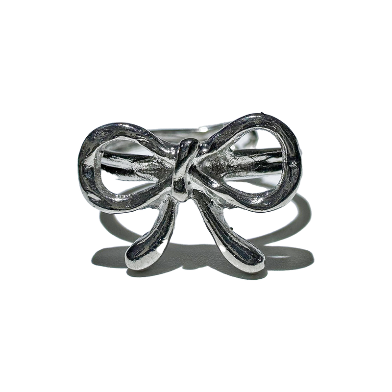 [YENA] Silver vintage ribbon ring