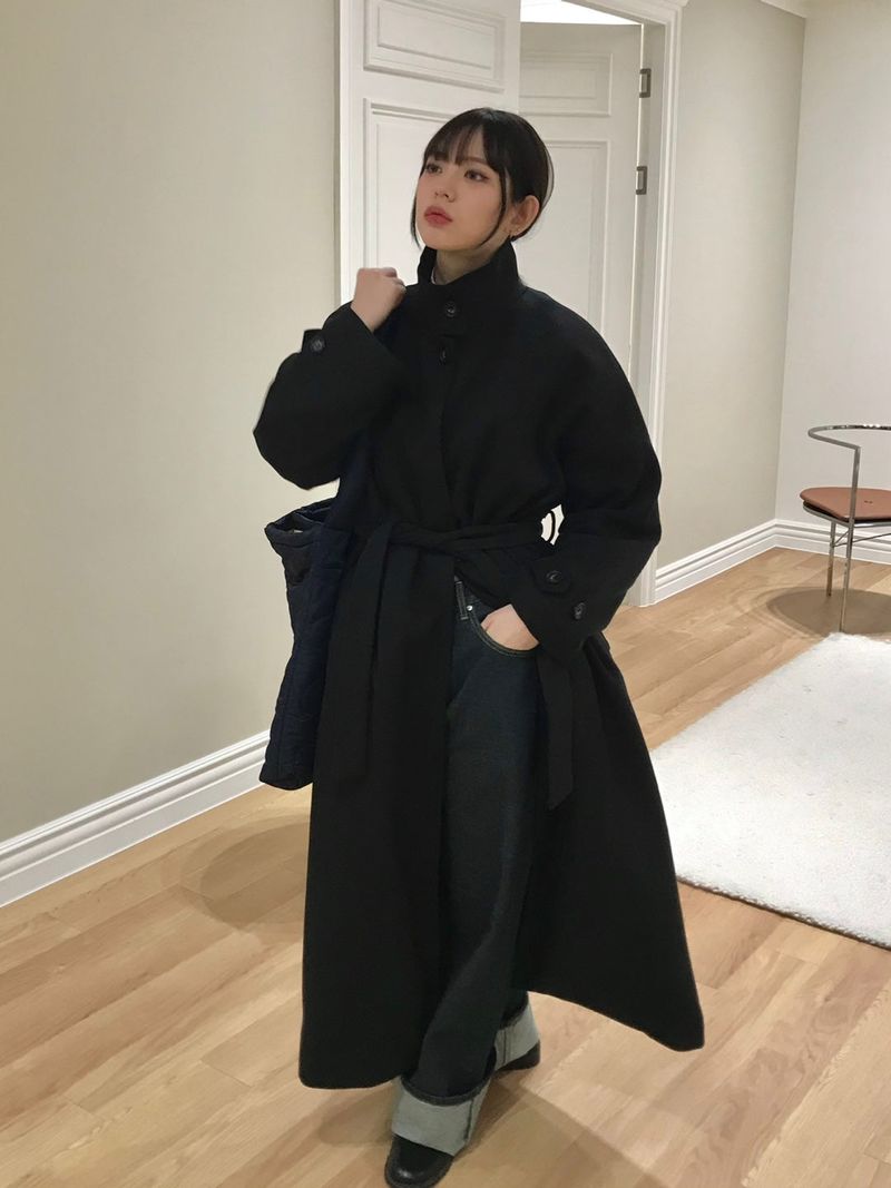 Verliebt high neck long coat