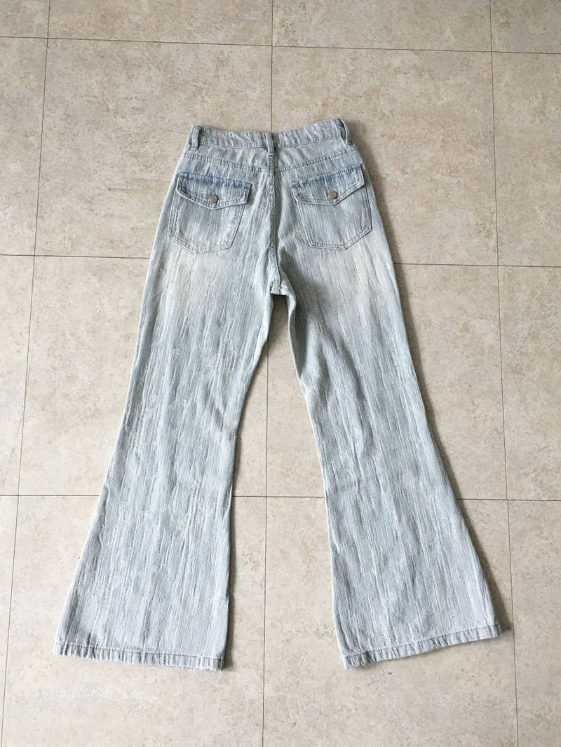 Cool washed bootcut denim