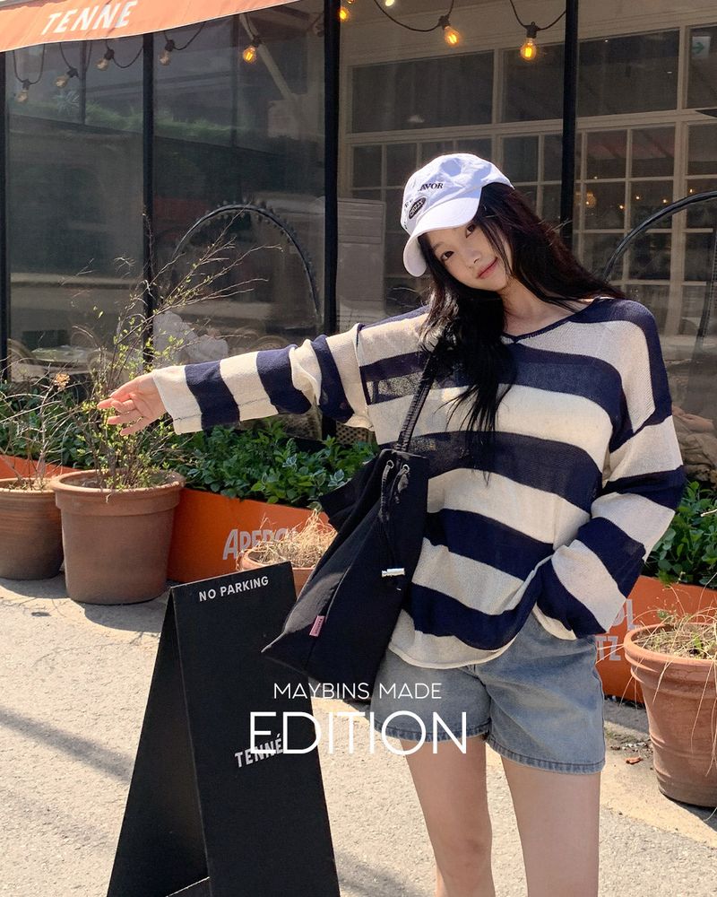 [MADE] Glit lyocell stripe knit