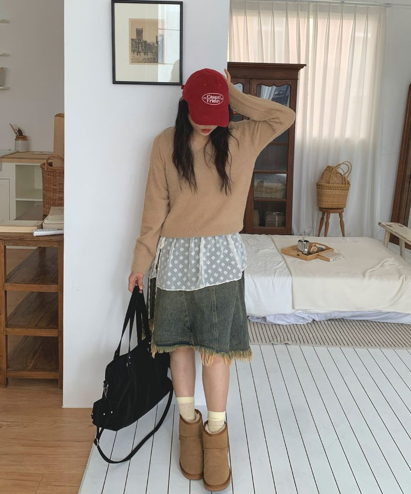 Soft Angora V-neck knitwear