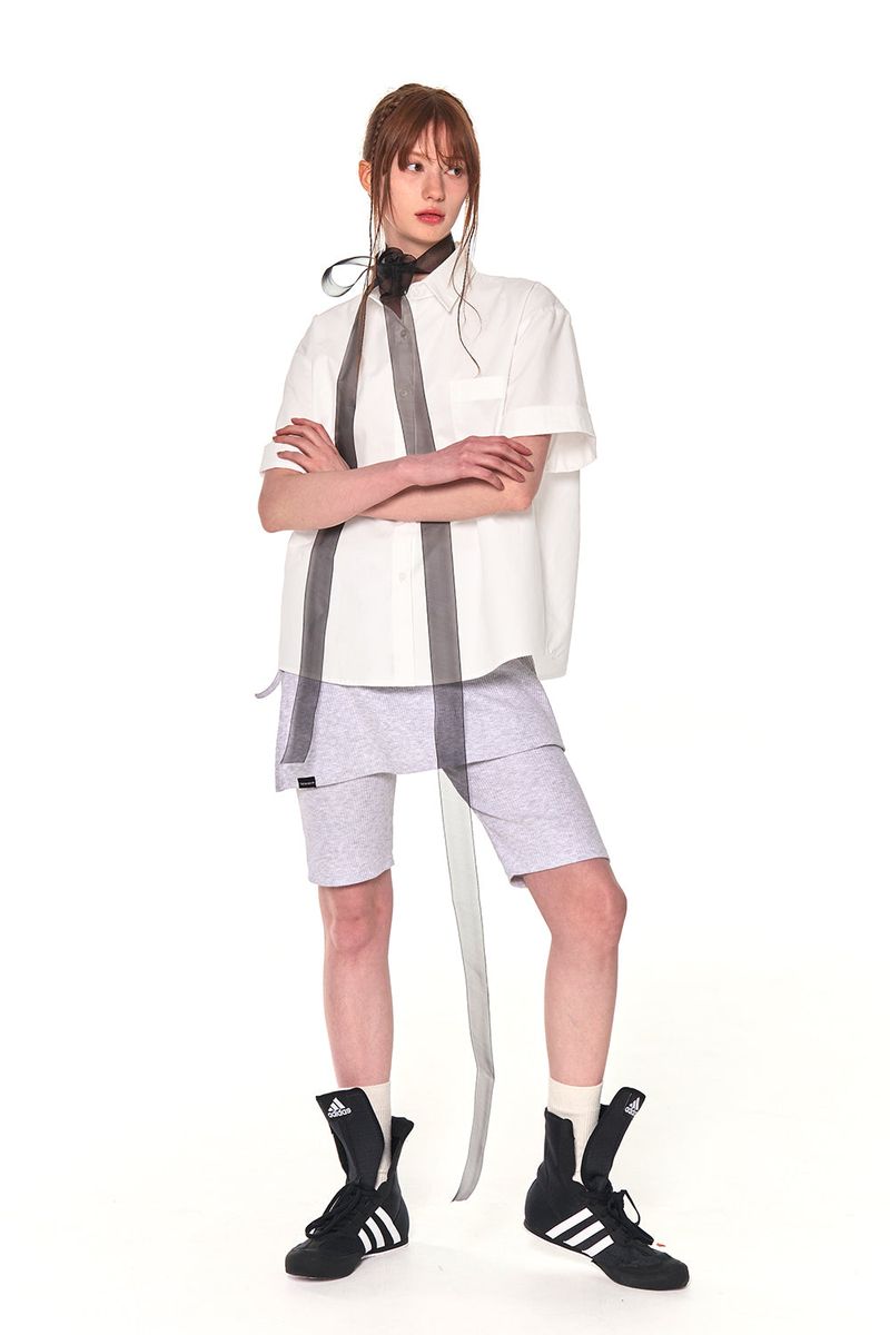 HALF COTTON OVERFIT SHIRTS (WHITE)