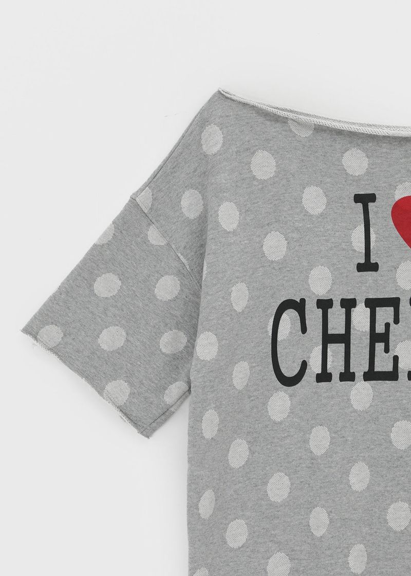 [MADE] Chiri Dot Print Off-Shoulder Short Sleeve Tee