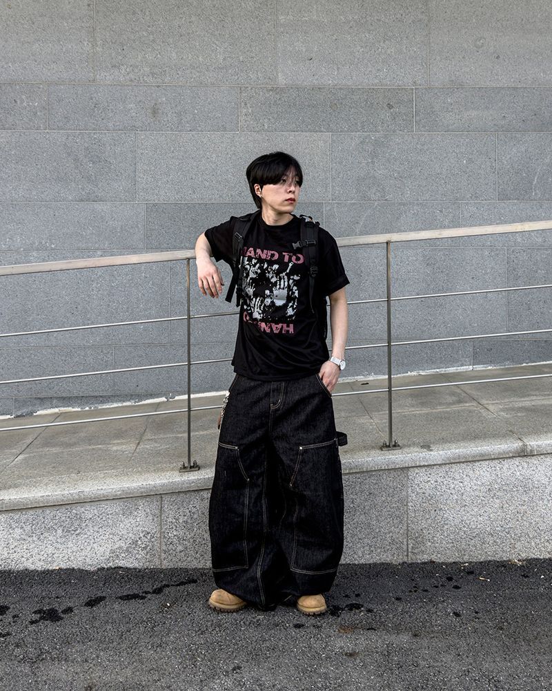 Touch Graphic Oversized Half T-Shirt