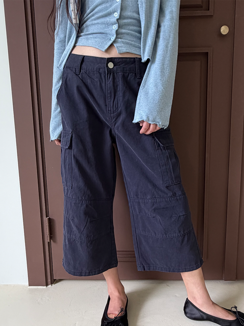 Breeze washing capri cargo pants(2color)