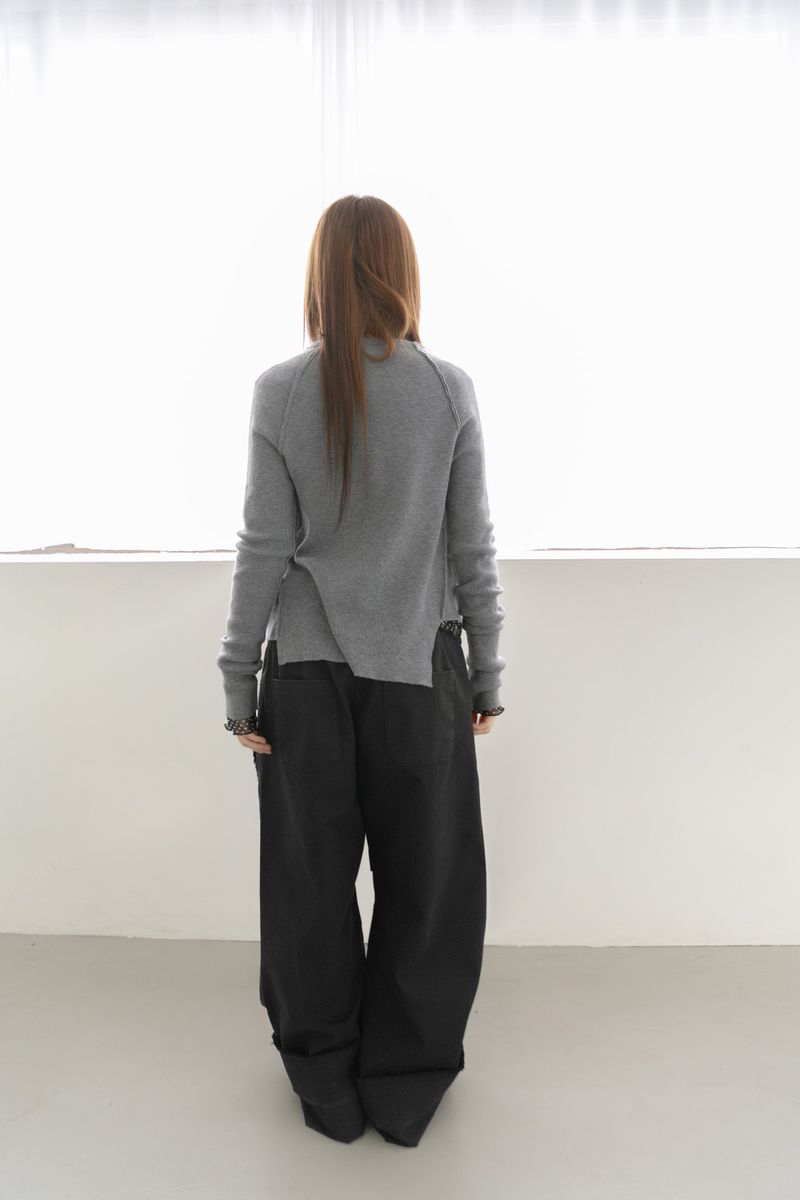 unbal rough flat cardigan(2colors)