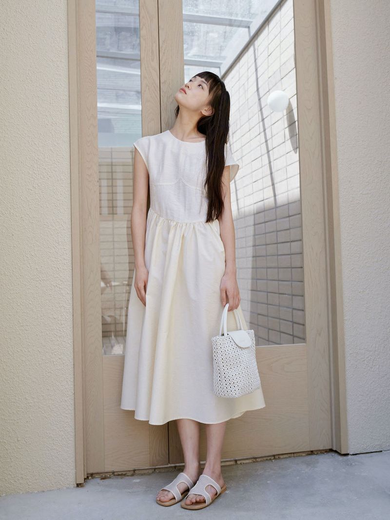 LEATHER BASKET BAG [ SHELL ]