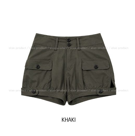 Hush Button Pocket Pumpkin Shorts