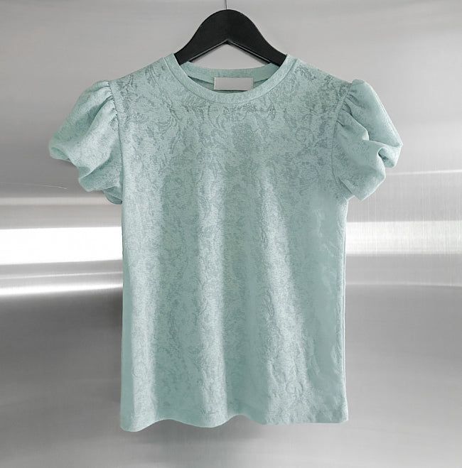 Hazel See-Through Lace Volume Puff Tee