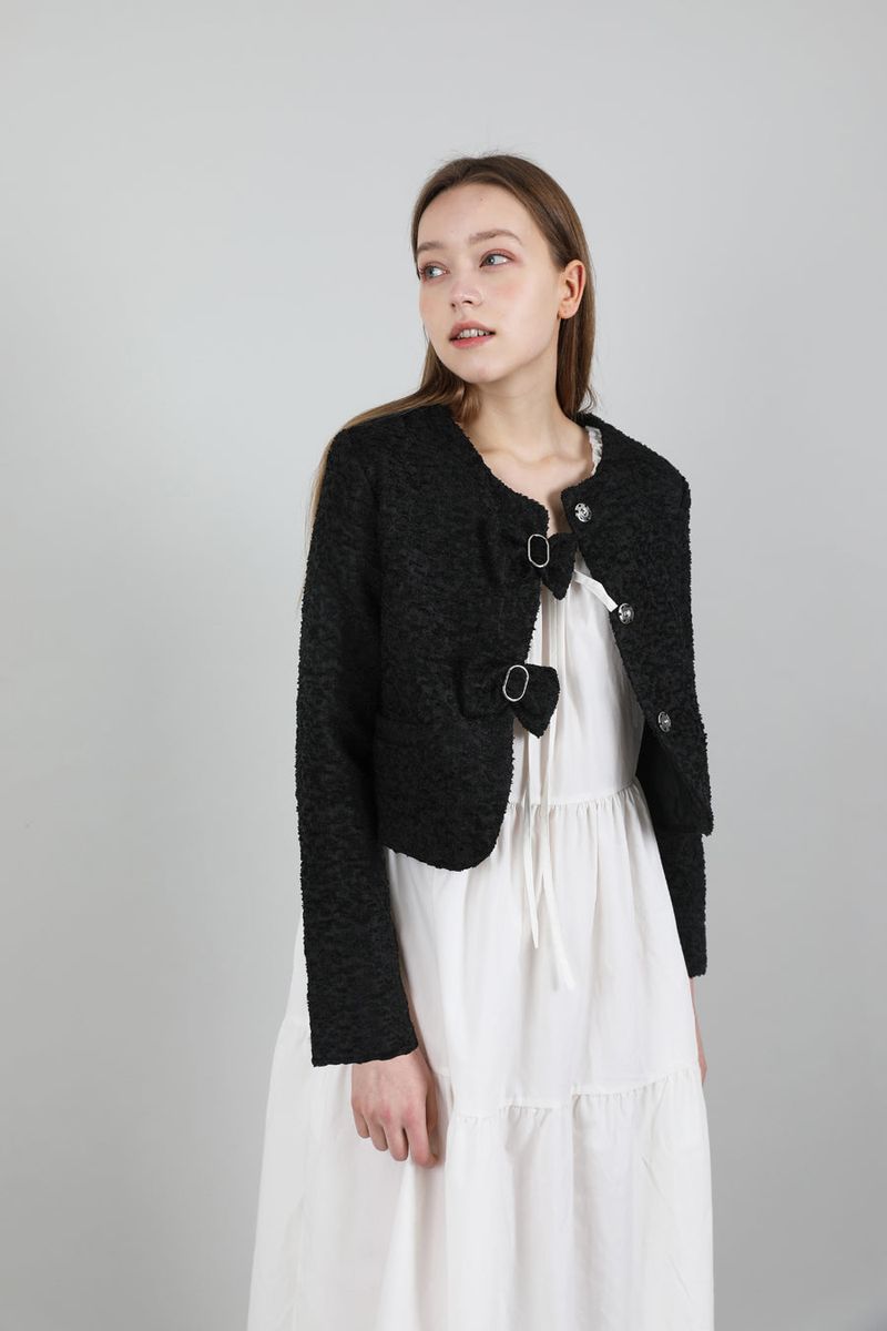 Tweed Ribbon Jacket Black