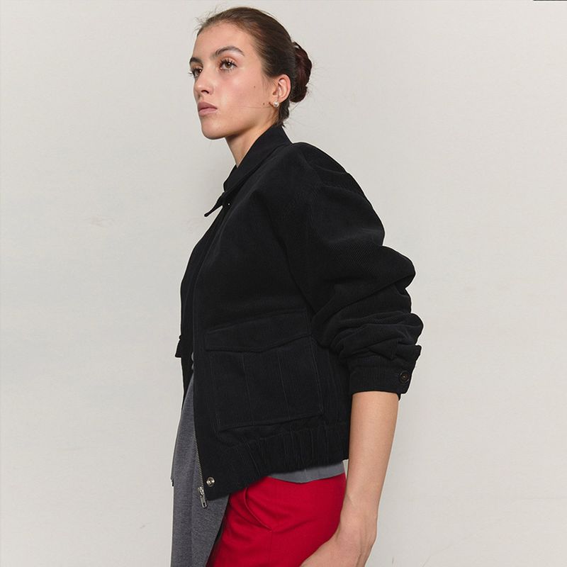 Corduroy Bomber Jacket _ Black