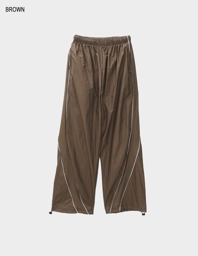 Curve line nylon pants
