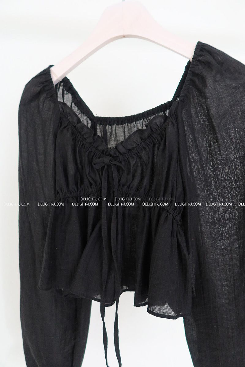 protective chic frill see-through blouse
