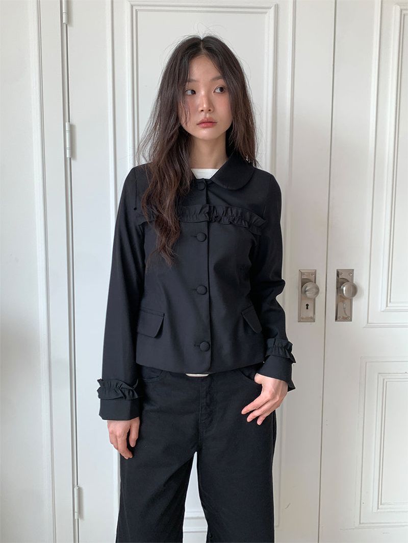 ROUND COLLAR FRILL JACKET (2C)