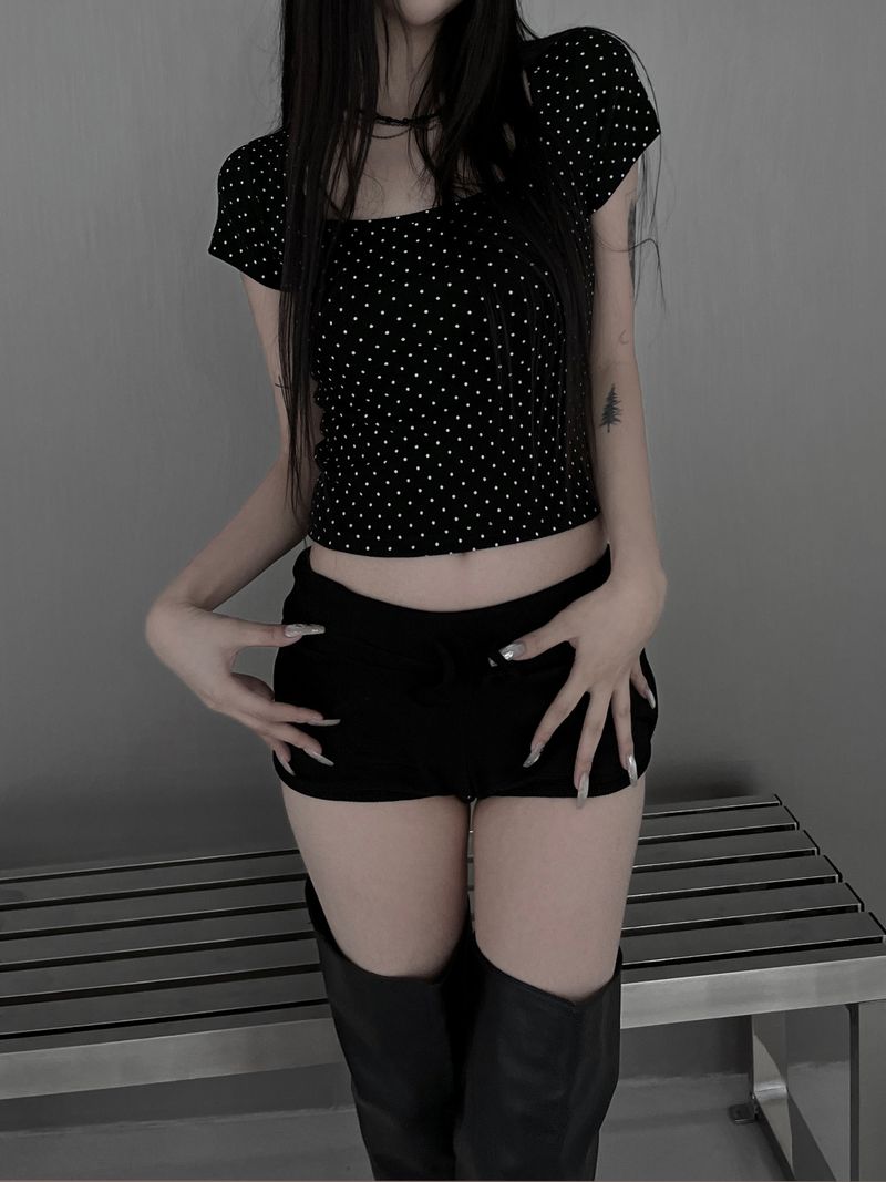 dottie crop short sleeve T (2color)