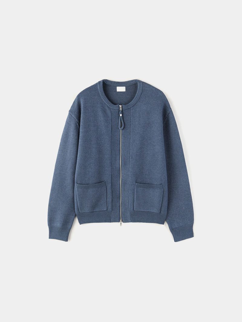 Ring crop knitwear round cardigan