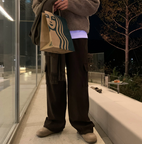 [In-house production]  First Corduroy Cargo String Wide Pants