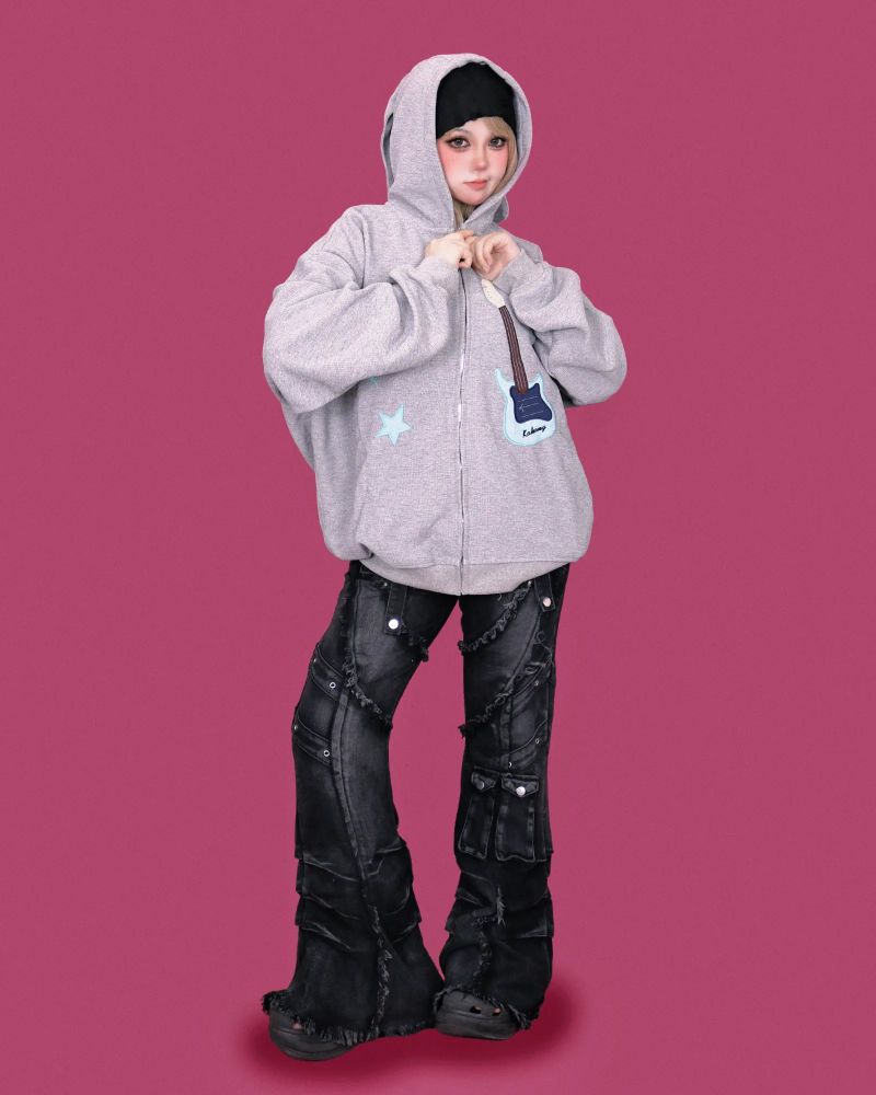 get-a guitar hood zip-up (2color)