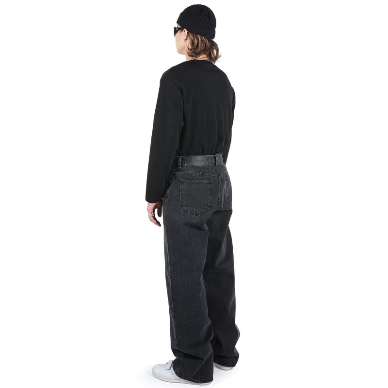 SUPER WIDE DENIM PANTS BLACK
