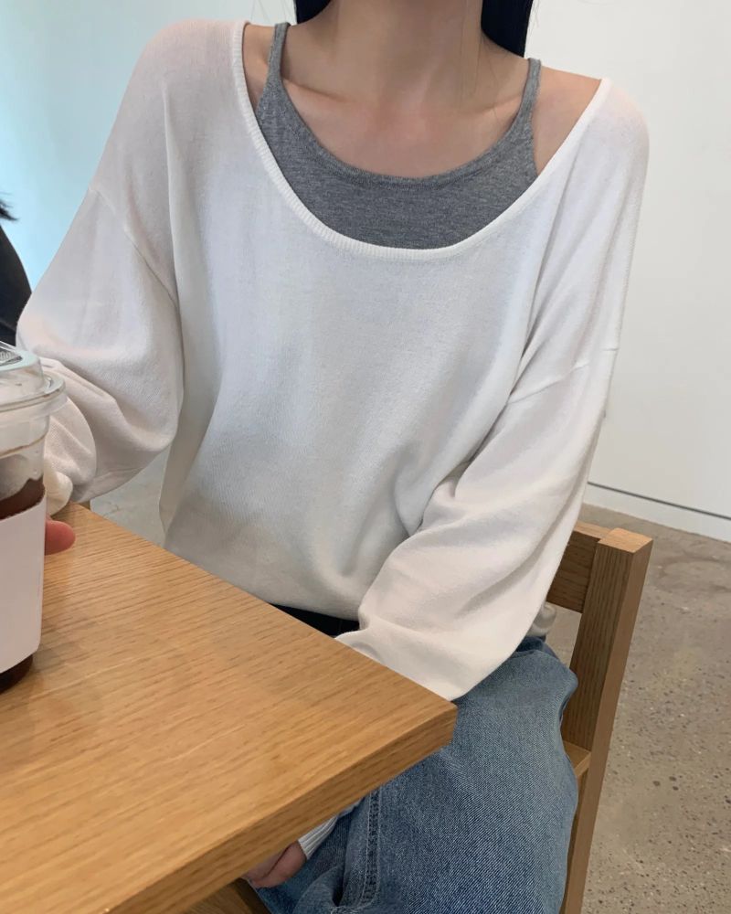 [ORIGINAL] Selly Deep U-Neck Sleeveless Set