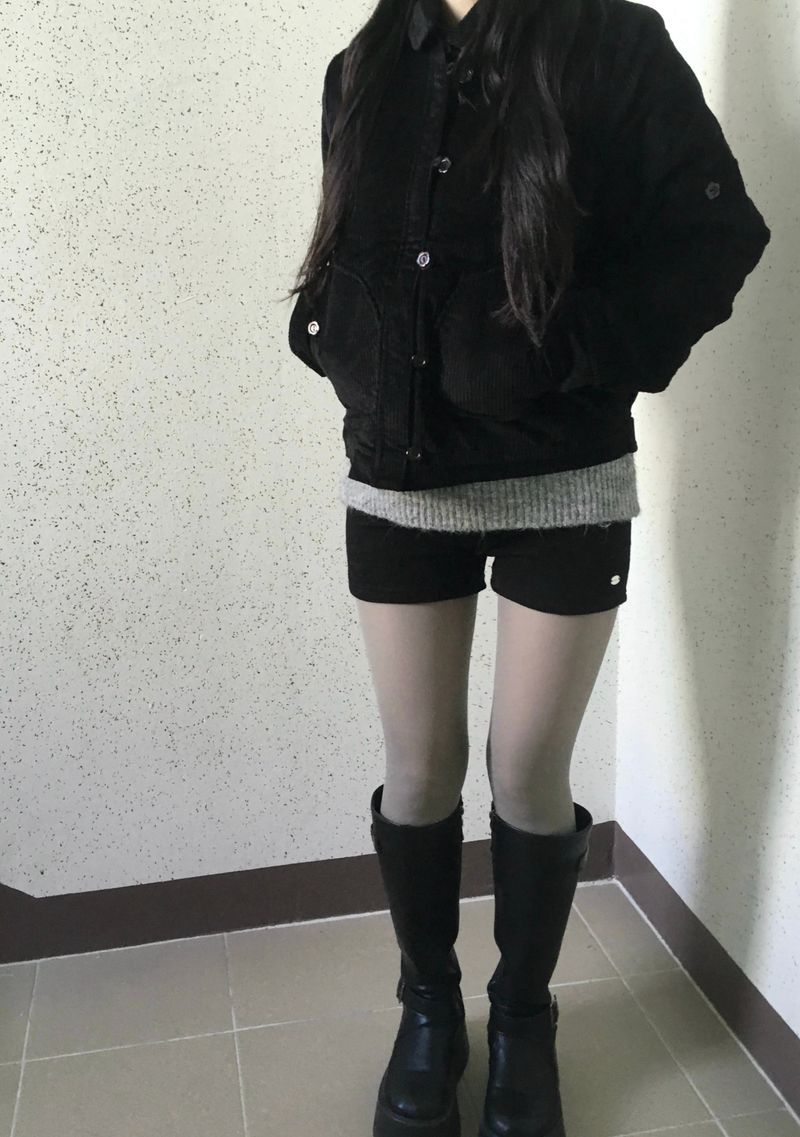 Layered knit pants