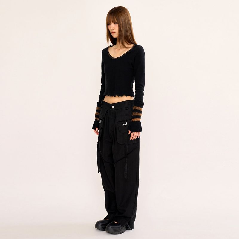 Layered Pocket Pant - Black