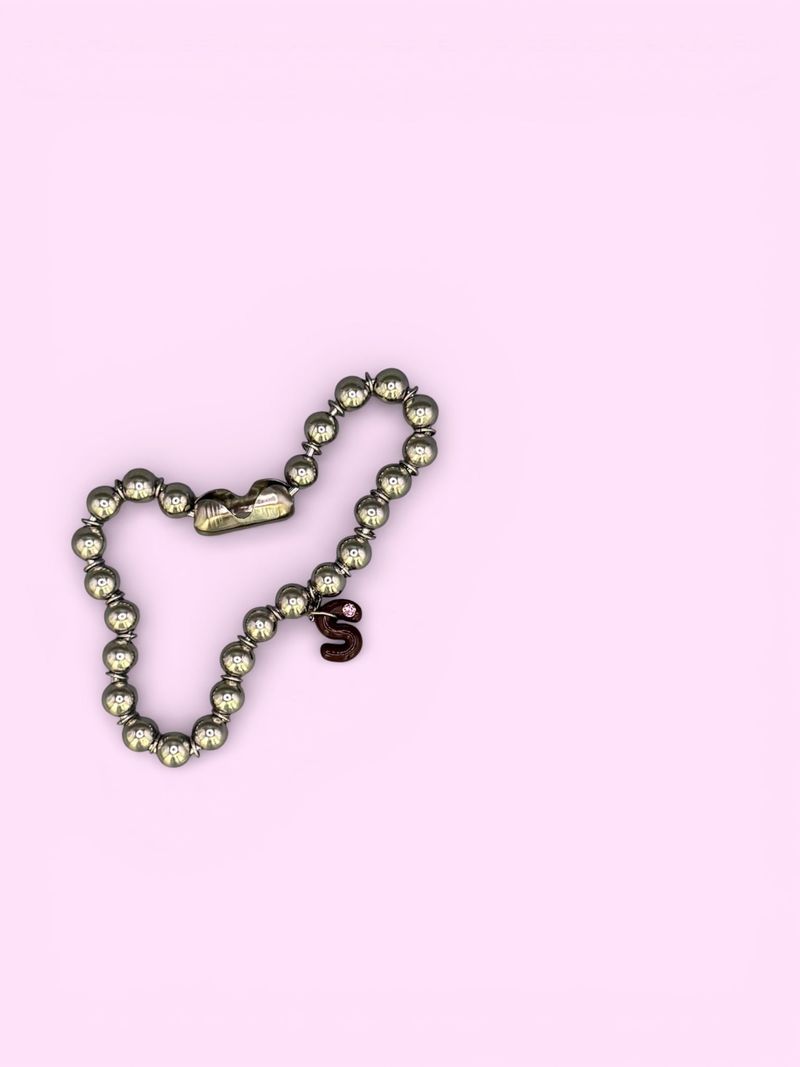 ENE（エン）の「"S"ダークピーチクラッシュカスタムネックレス*金属アレルギー対応（アクセサリー）」