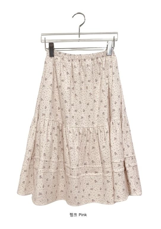 Orla Flower Corduroy Banding Midi Skirt