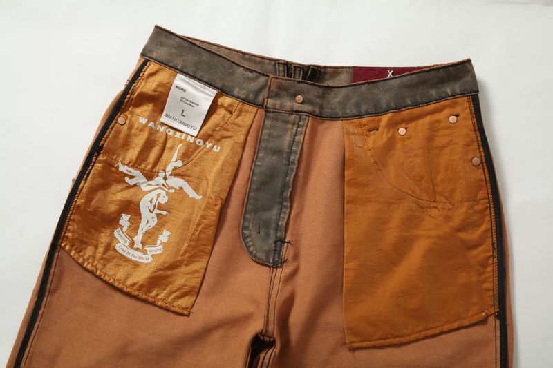 TIE SPRAYED BOOT CUT SUEDE PANTS