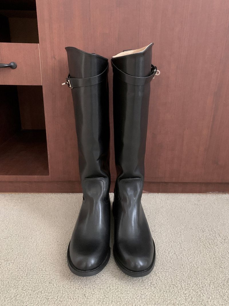 Maison Core Classic Buckle Leather Long Boots