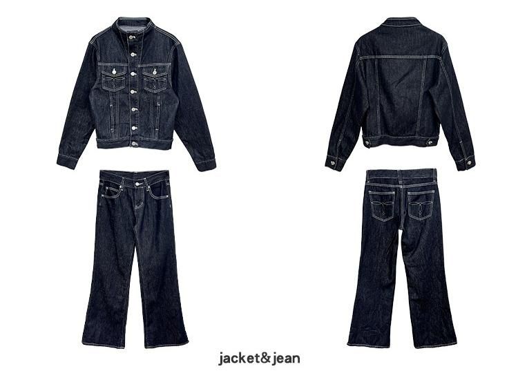 Black jeans stitch denim jacket (TOP)