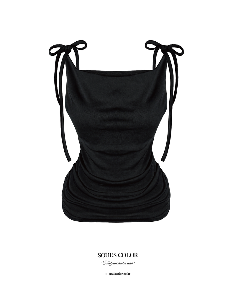SOUL'S COLOR(ソウルズカラー)の「Lina Ribbon Drape Sleeveless Top (3color)(Tops)」
