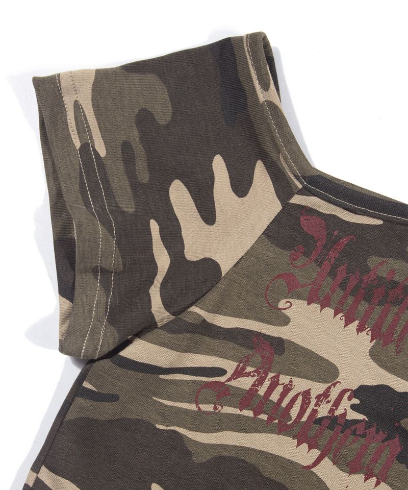 ONE-SHOULDER CAMO T-SHIRT_Beige