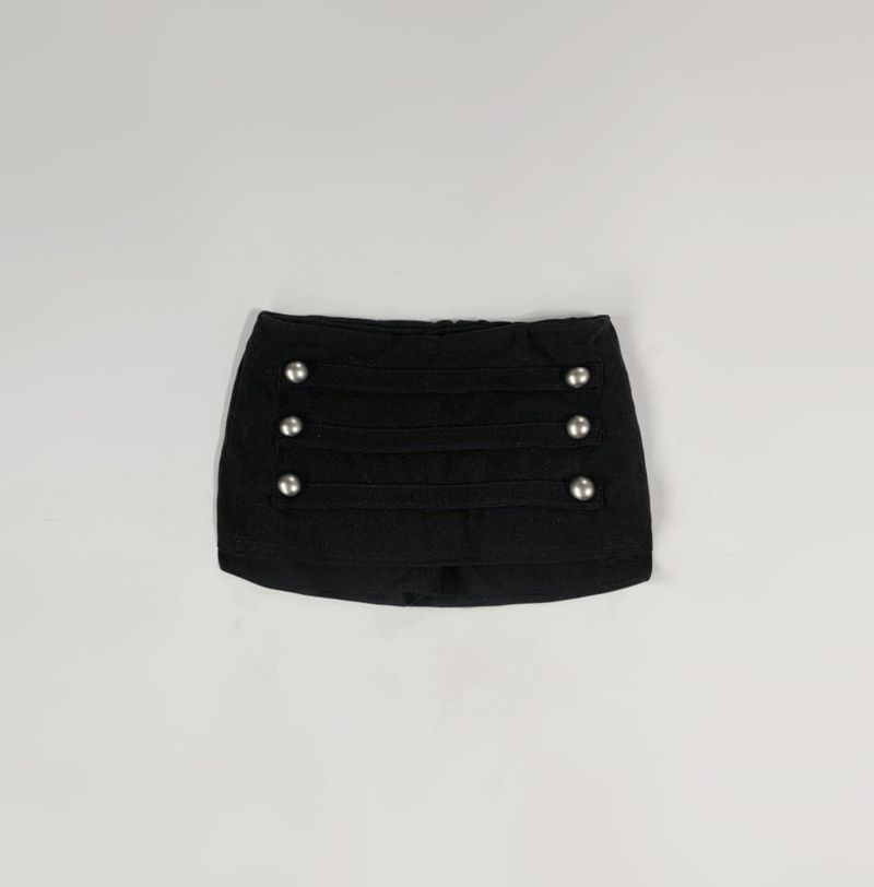Trony button low-waist skirt (black)