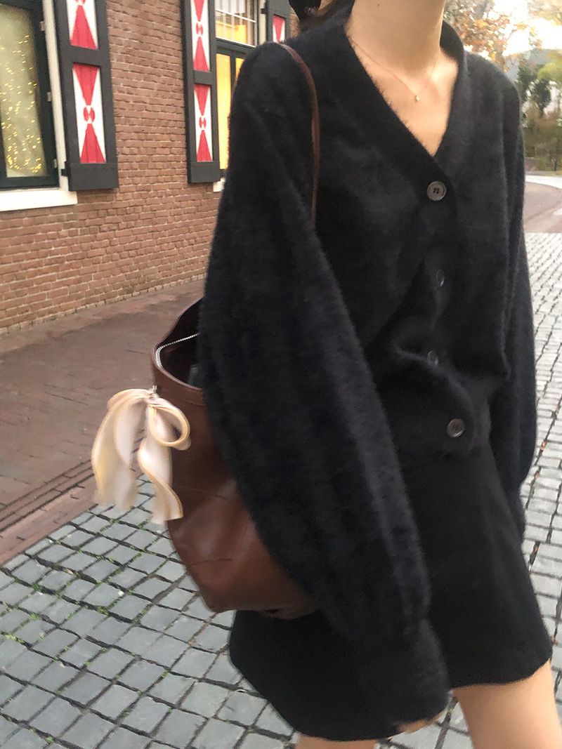 Bustier ribbon bag_chocolate brown