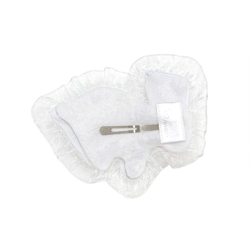 fluffy hair clip-white bunny