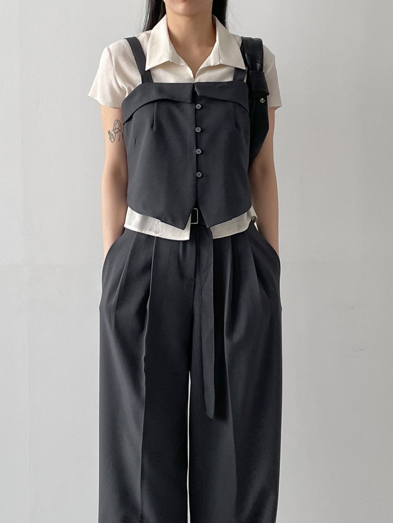 Yoru Pintuck Cap Sleeve Blouse