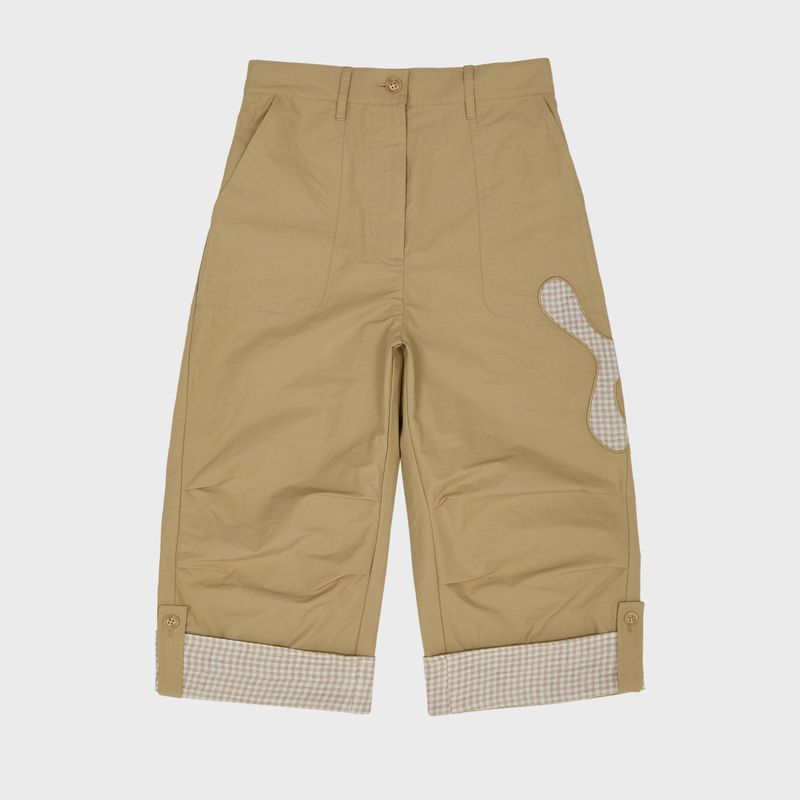 Check Applique Capri Pants