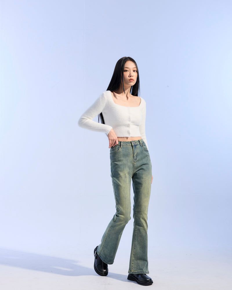 MOAA（モア）の「ウォッシュドデニムブーツカット（パンツ）」