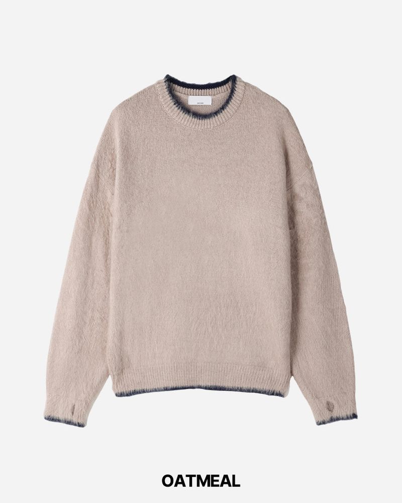 Moss Hairy Contrast Knit