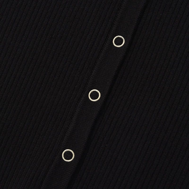 KIRSH PLAIN V NECK SLIM CARDIGAN [BLACK]