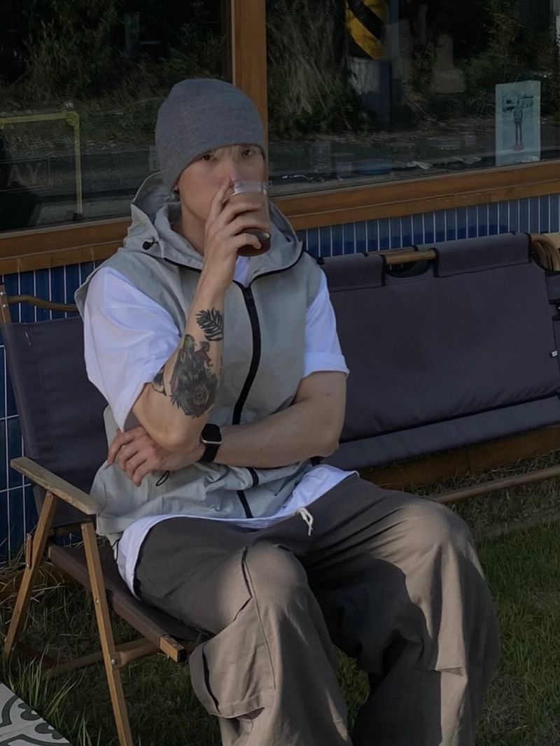 Nylon Pocket Hooded Vest 3C