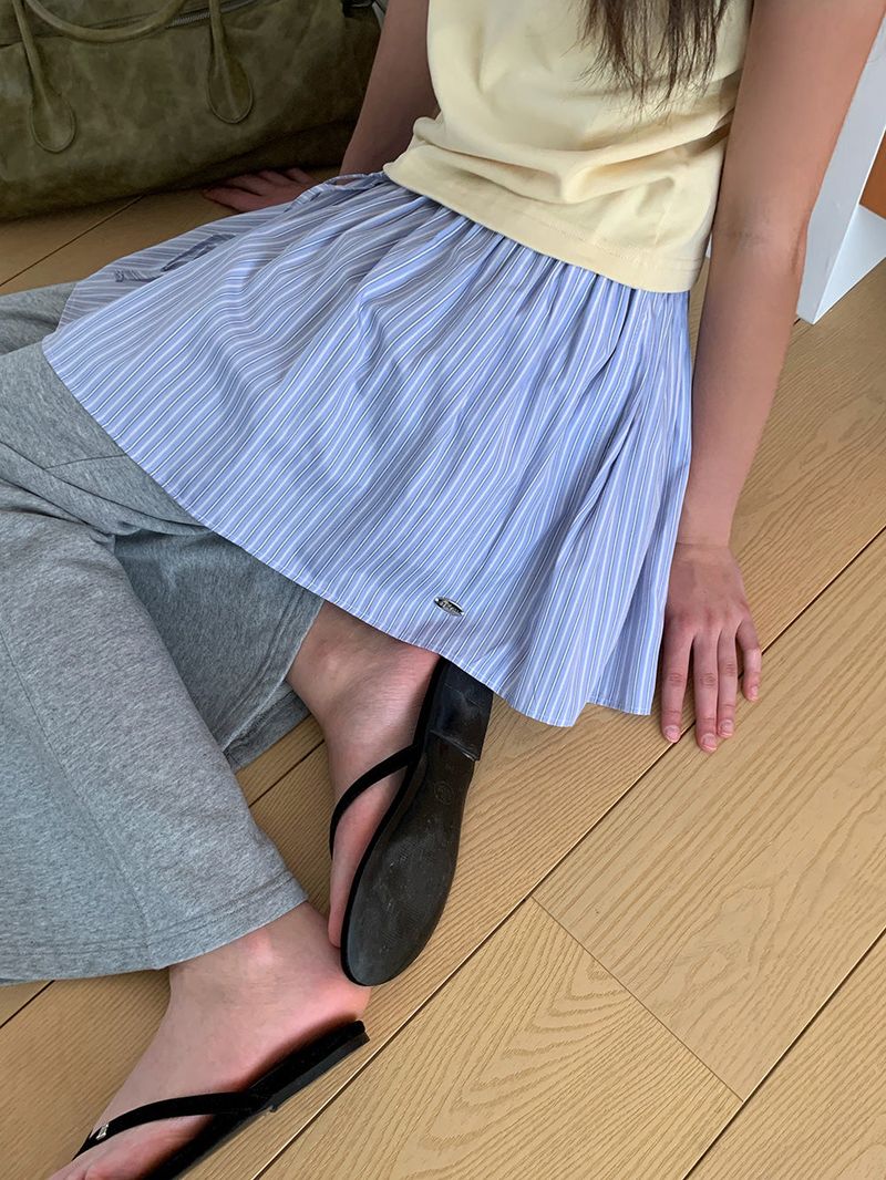 [ORIGINAL] Taili striped layered skirt
