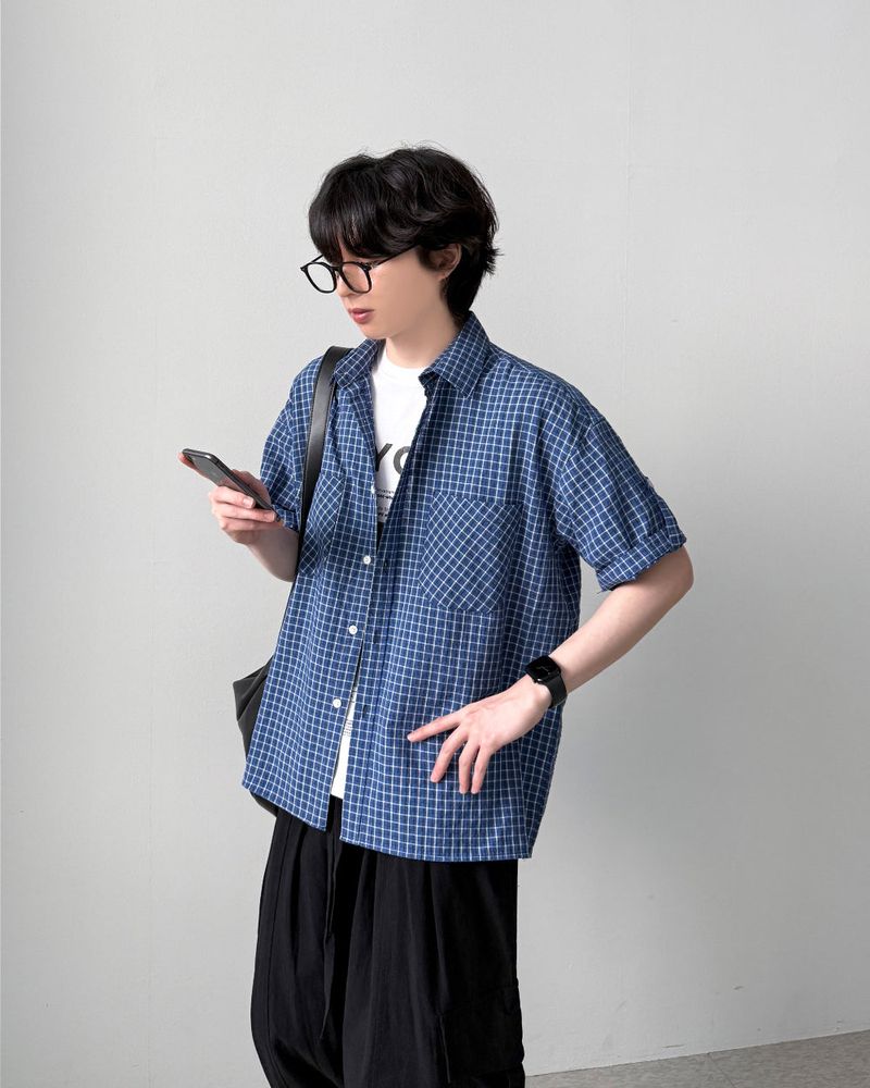 Mesia Turn-up Check Shirt