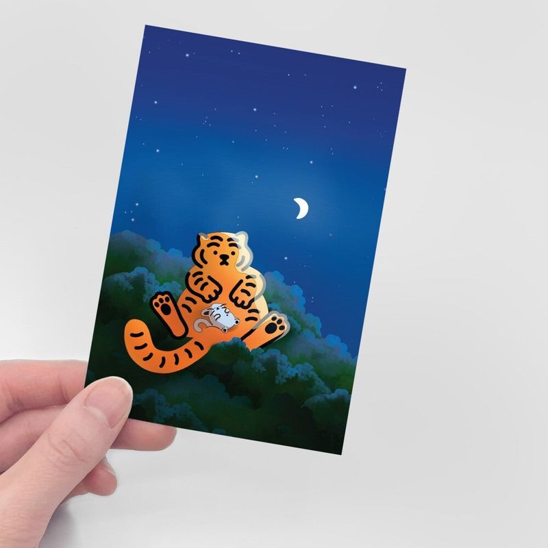 MOONLIGHT TIGER POST CARD