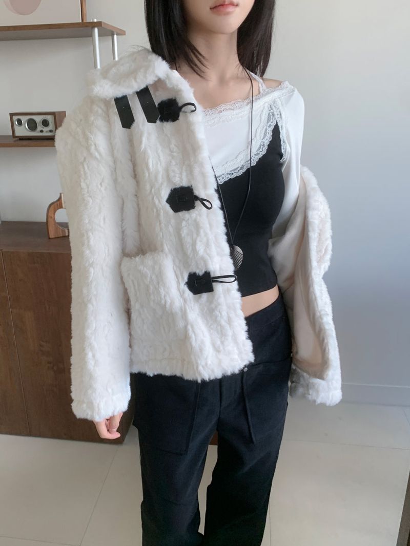Coco Duffle High-Neck Short Fur Jacket