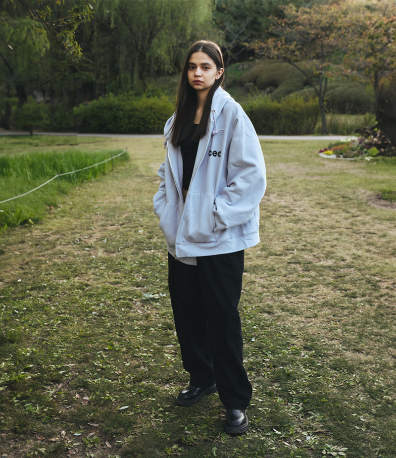 CEC ZIP-UP HOODIE(SKY BLUE/기모)