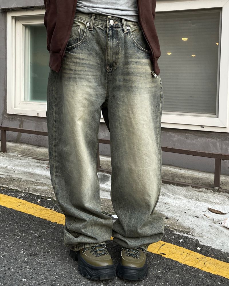 heenytsuki（ヒニツキ）の「Aqua vintage washed denim pants（Pants）」