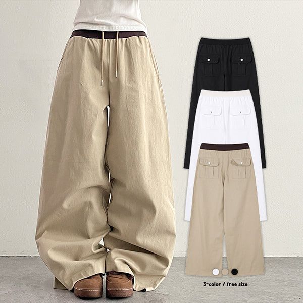 hijjoo（ハイチュー）の「Banding Back Pocket Twill Pants (3 colors)（Pants）」